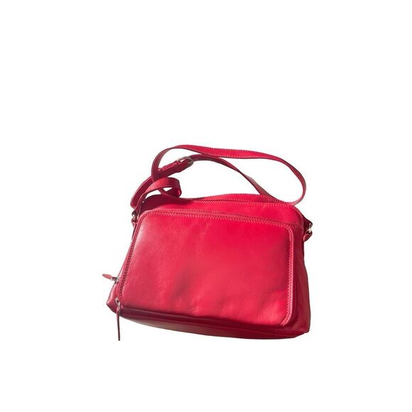 ili Women's Red‎ Leather RFID Blocking Crossbody Bag Compact Casual - Picture 14 of 16